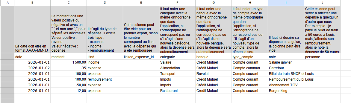 Stateri — Format CSV d'import